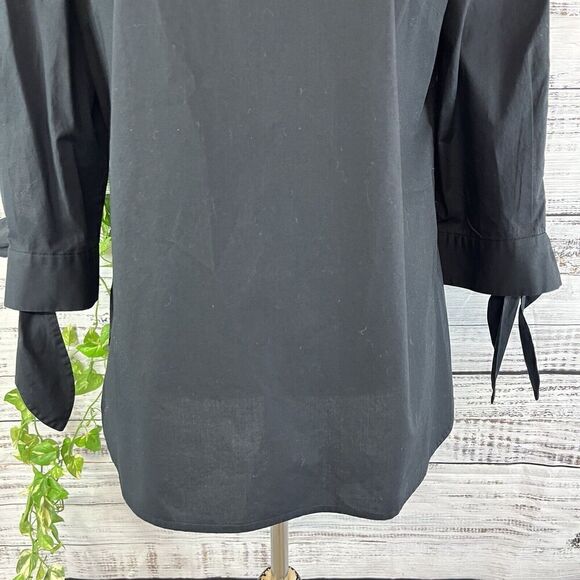 Talbots Blouse Tunic size Extra Small Classic Black Modest Casual Career Boho - Picture 6 of 11